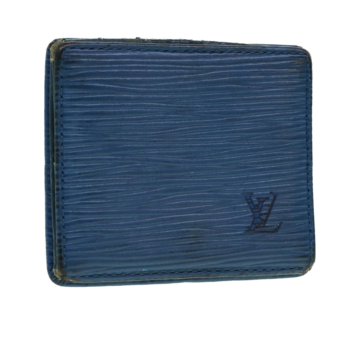 LOUIS VUITTON Epi Porte Monnaie Boite Coin Purse Blue M63695 LV Auth 43541