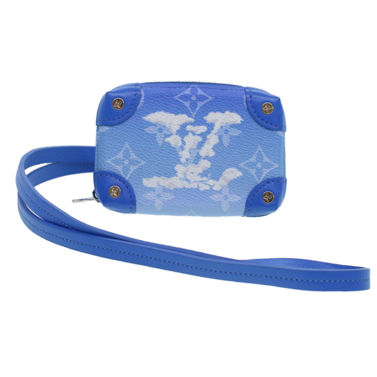 LOUIS VUITTON Monogram Clouds Soft Trunk Pouch Blue M45440 Auth 43556SM