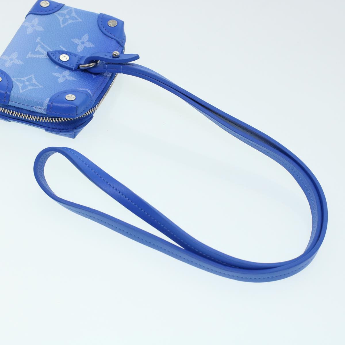 LOUIS VUITTON Monogram Clouds Soft Trunk Pouch Blue M45440 Auth 43556SM