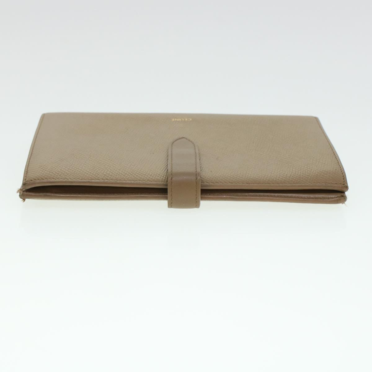 CELINE Long Wallet Leather Beige Auth 43575