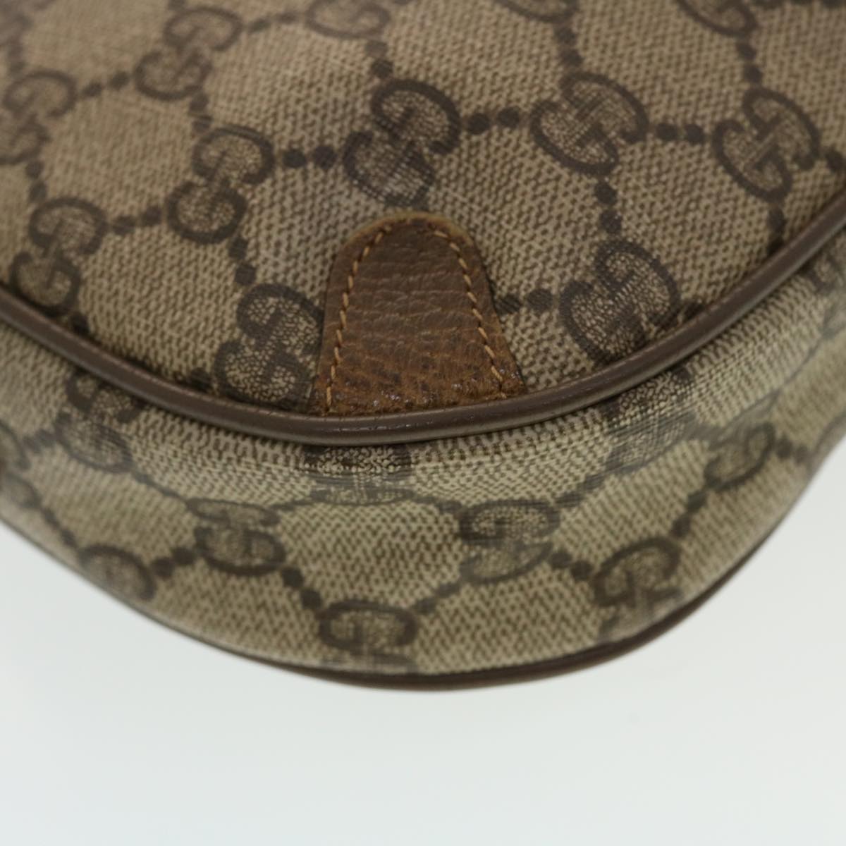 GUCCI GG Supreme Web Sherry Line Shoulder Bag Beige Red 89.02.066 Auth 43663