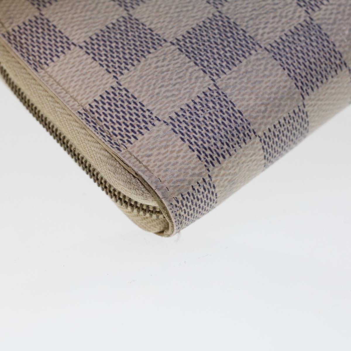 LOUIS VUITTON Damier Azur Zippy Coin Purse Coin Purse N63069 LV Auth 43740