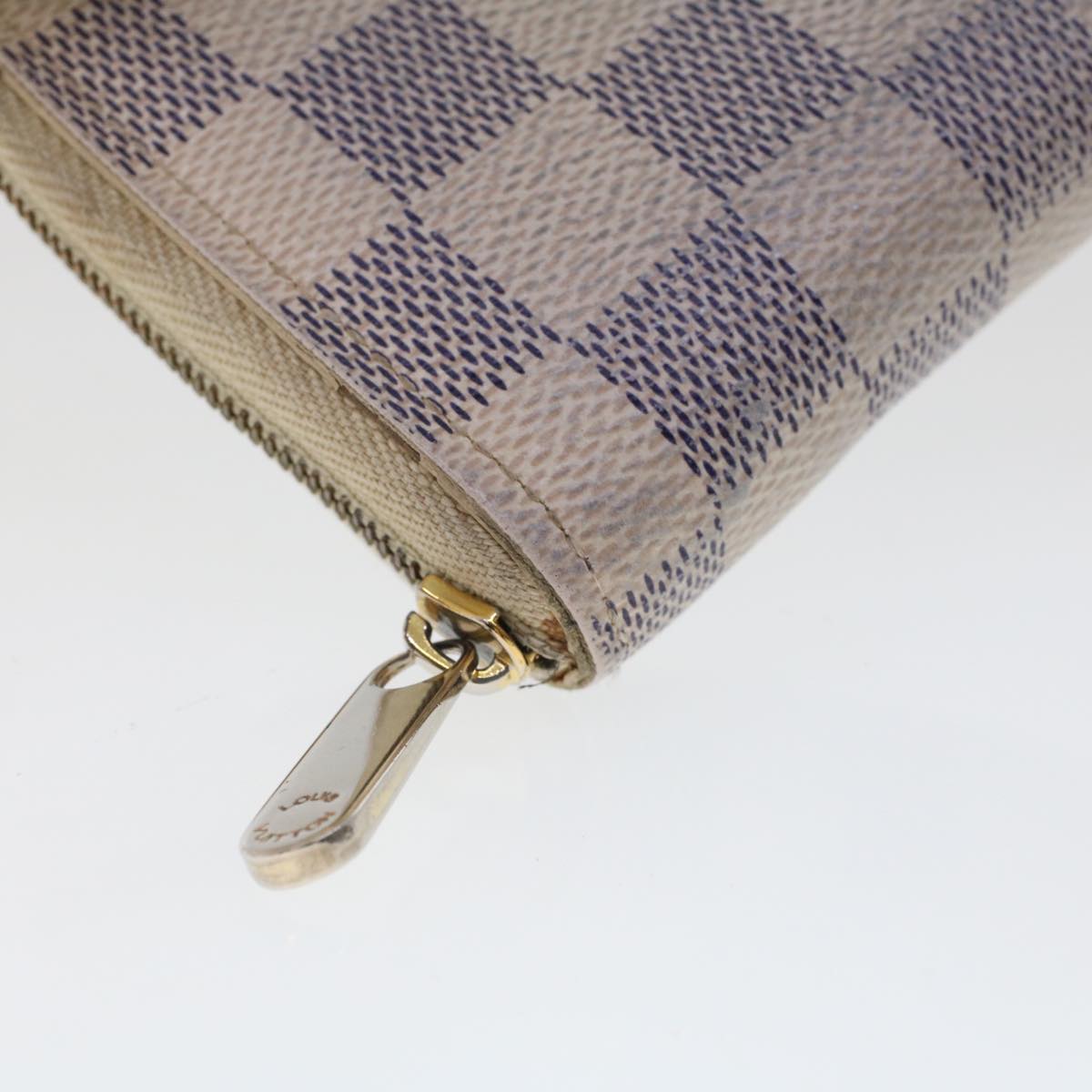 LOUIS VUITTON Damier Azur Zippy Coin Purse Coin Purse N63069 LV Auth 43740