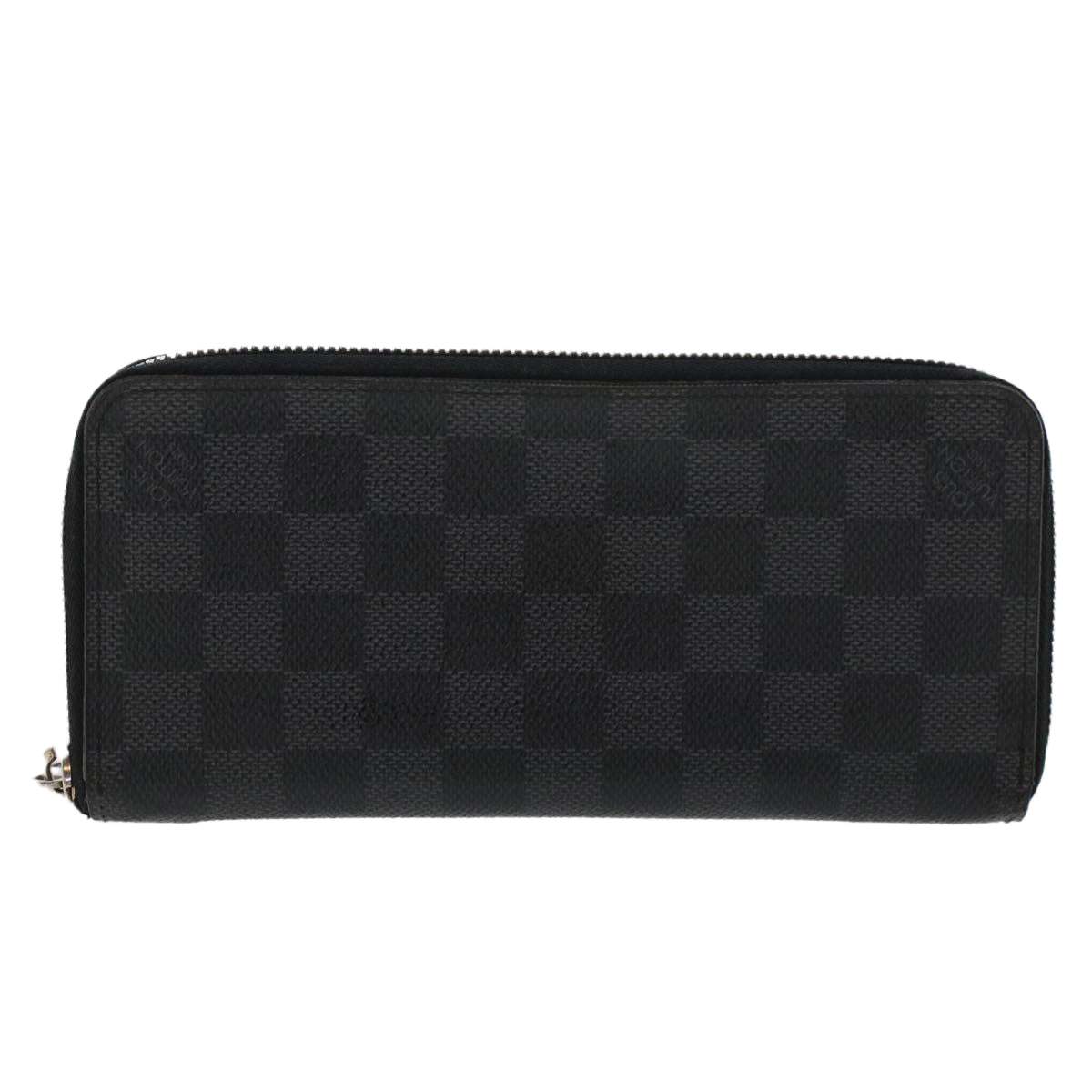 LOUIS VUITTON Damier Graphite Zippy Wallet Vertical N63095 LV Auth 43787