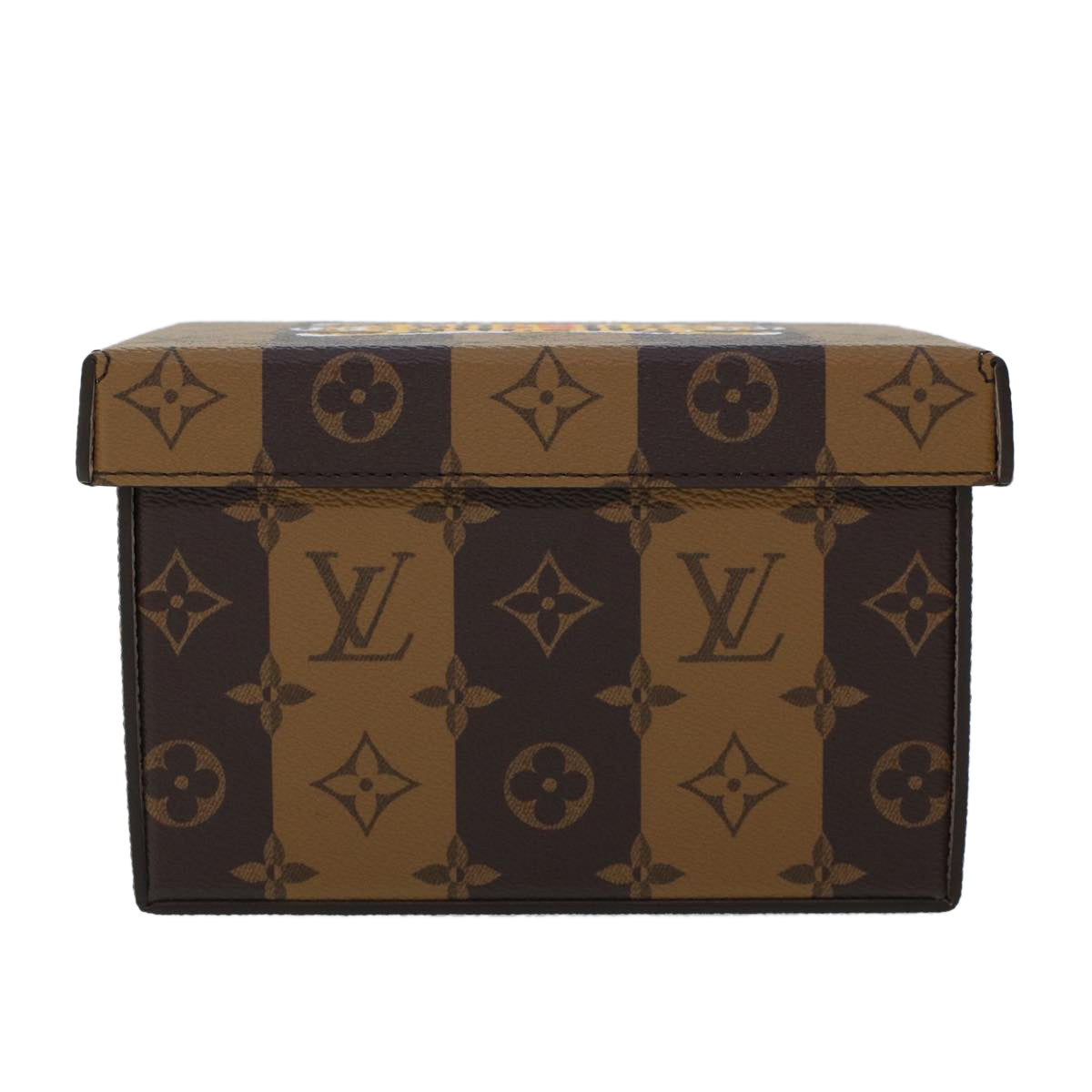 LOUIS VUITTON Stripe Tiger Cardboard Box NIGO Case Brown GI0718 LV Auth 43816SM