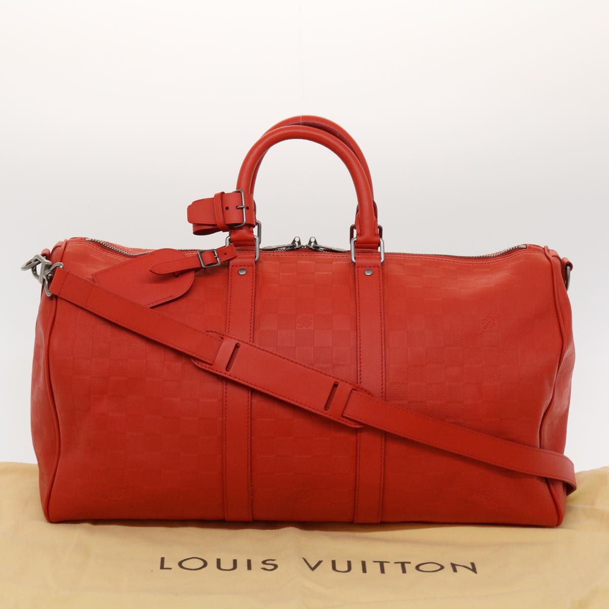 LOUIS VUITTON Damier Infini Keepall Bandouliere 45 Bag Fusion N41142 Auth 43817A