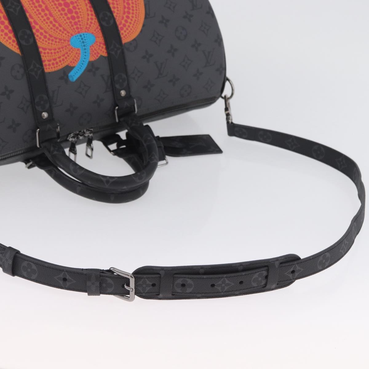 LOUIS VUITTON Eclipse Pumpkin LV × YK Keepall Bandouliere 45 M46441 Auth 44061SM