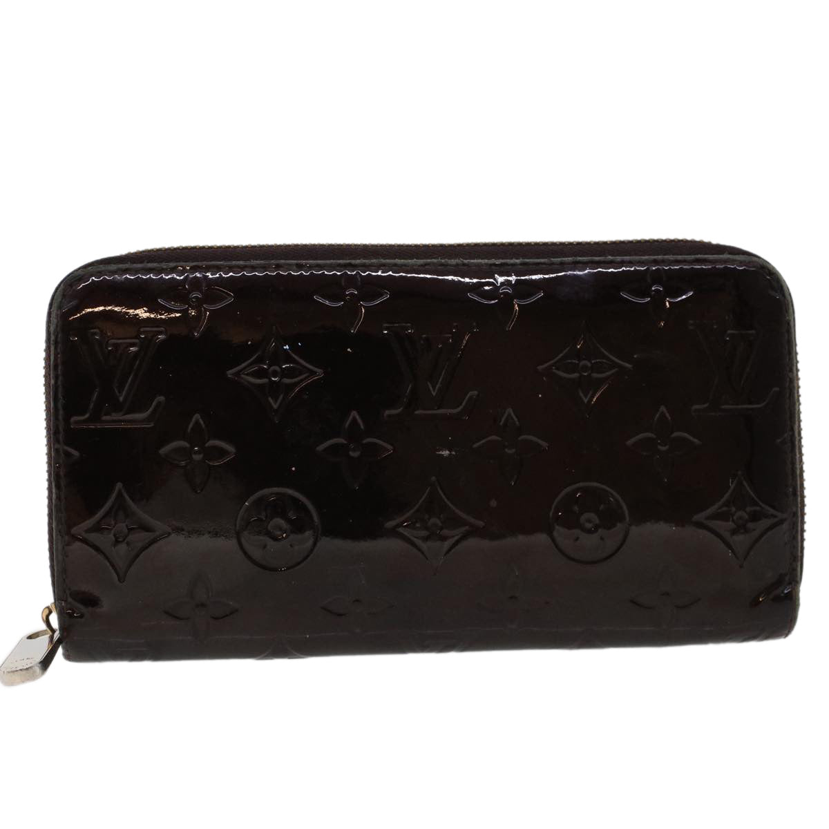 LOUIS VUITTON Monogram Vernis Zippy Wallet Wallet Amarante M93522 LV Auth 44656