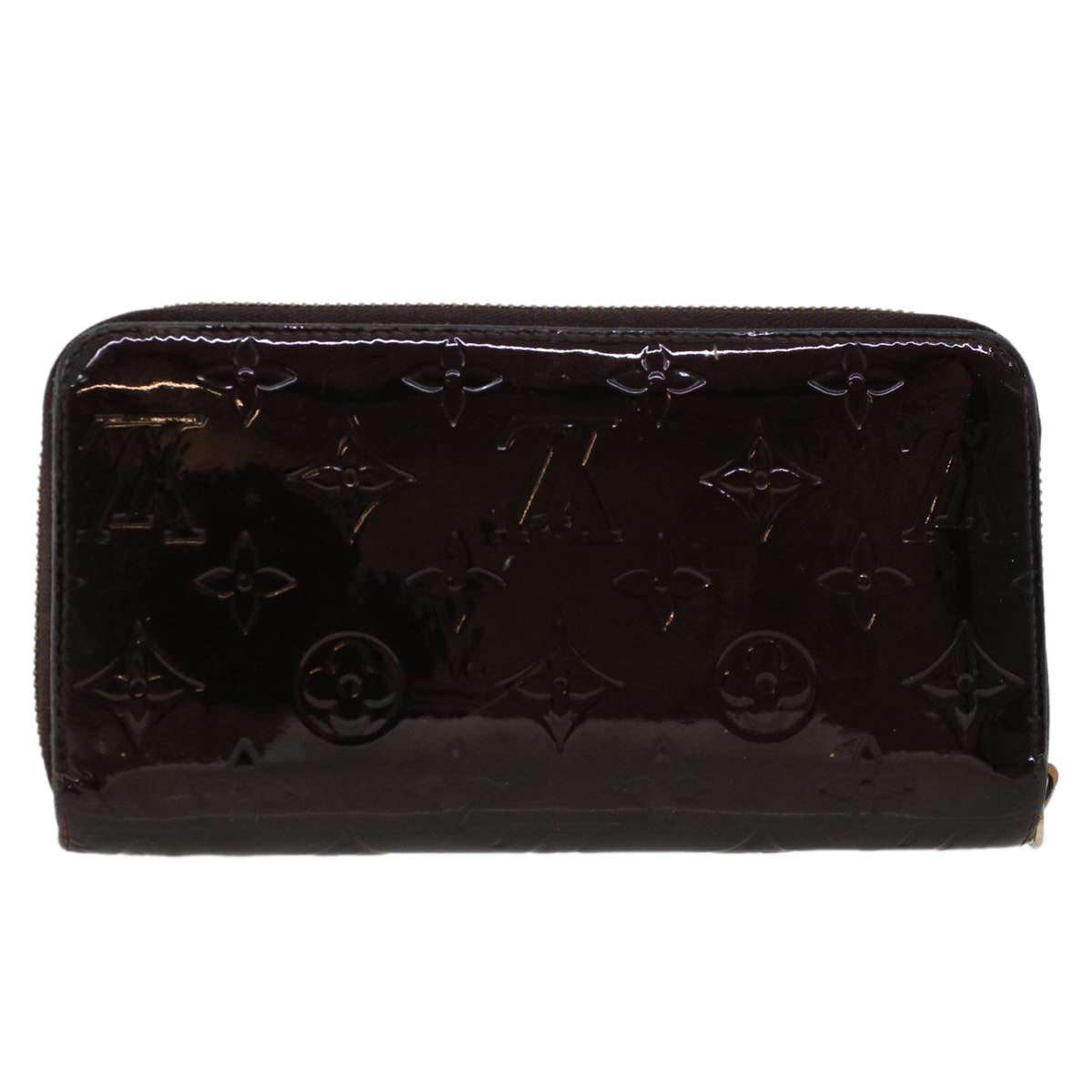 LOUIS VUITTON Monogram Vernis Zippy Wallet Wallet Amarante M93522 LV Auth 44656