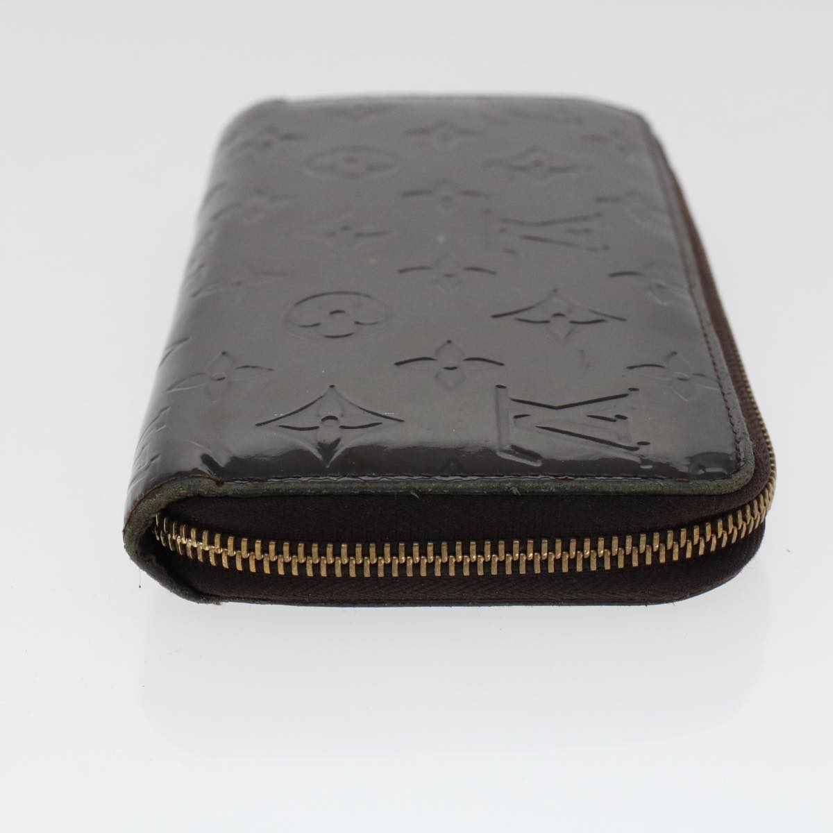 LOUIS VUITTON Monogram Vernis Zippy Wallet Wallet Amarante M93522 LV Auth 44656