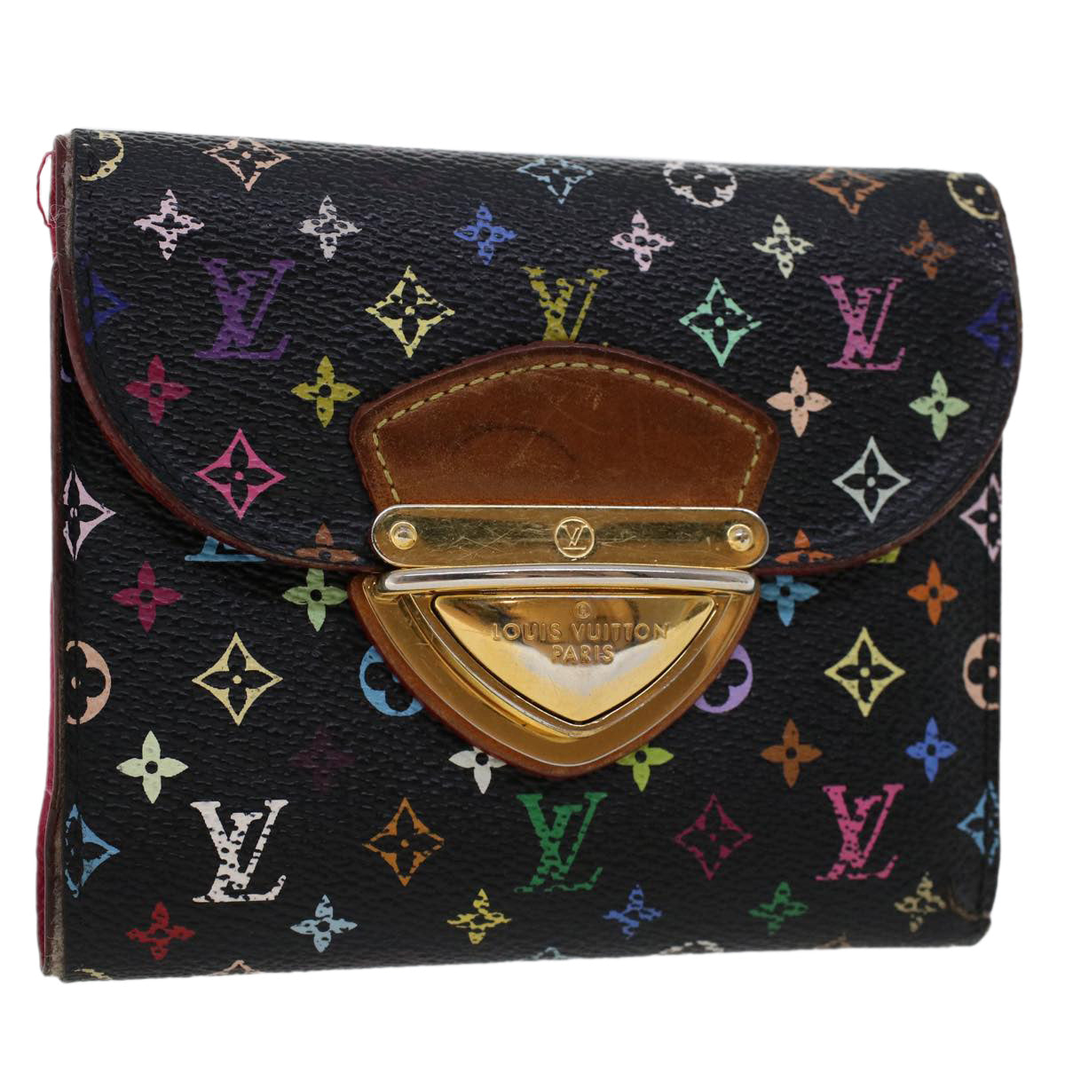 LOUIS VUITTON Multicolor Portefeuille Koala Wallet Black M58015 LV Auth 45017