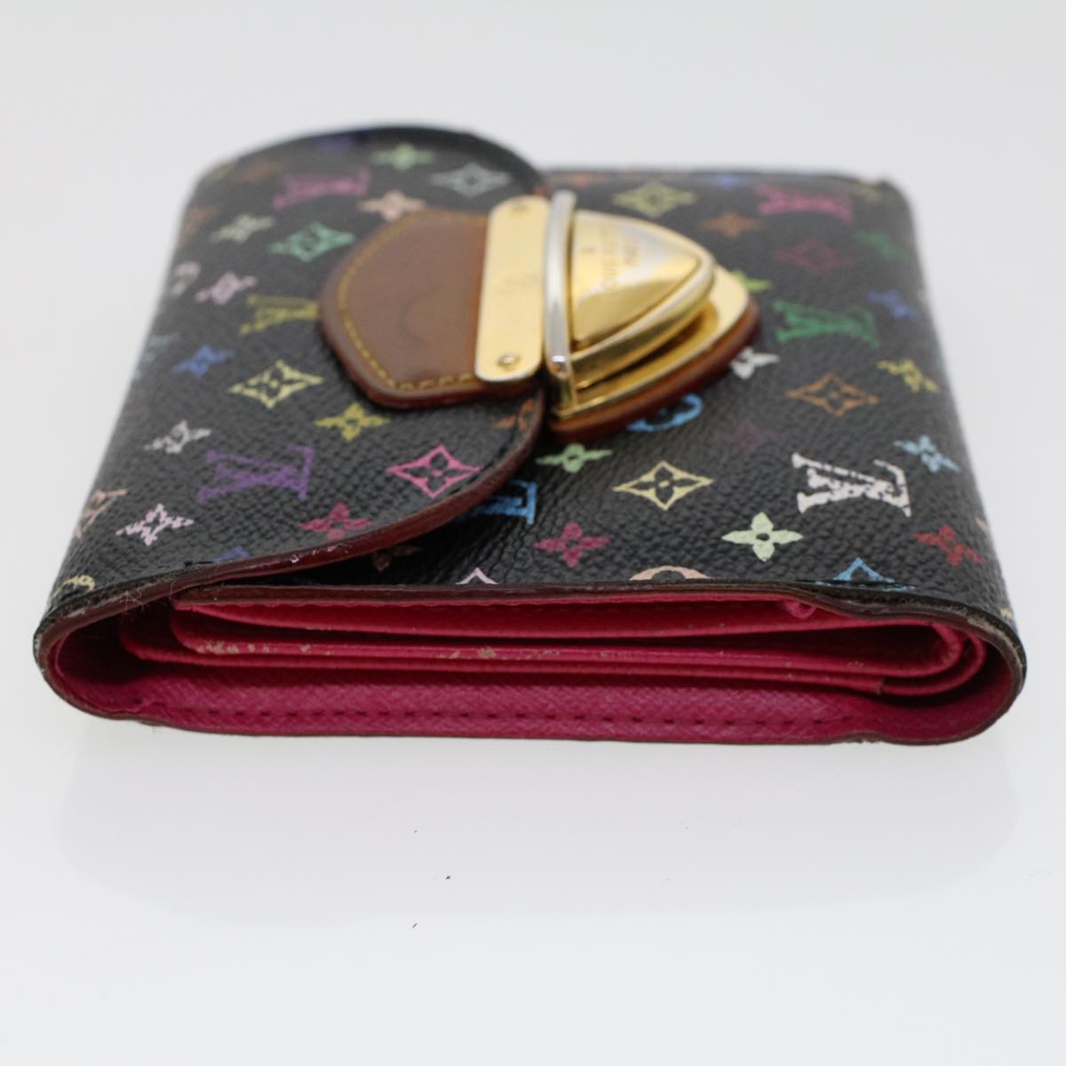 LOUIS VUITTON Multicolor Portefeuille Koala Wallet Black M58015 LV Auth 45017