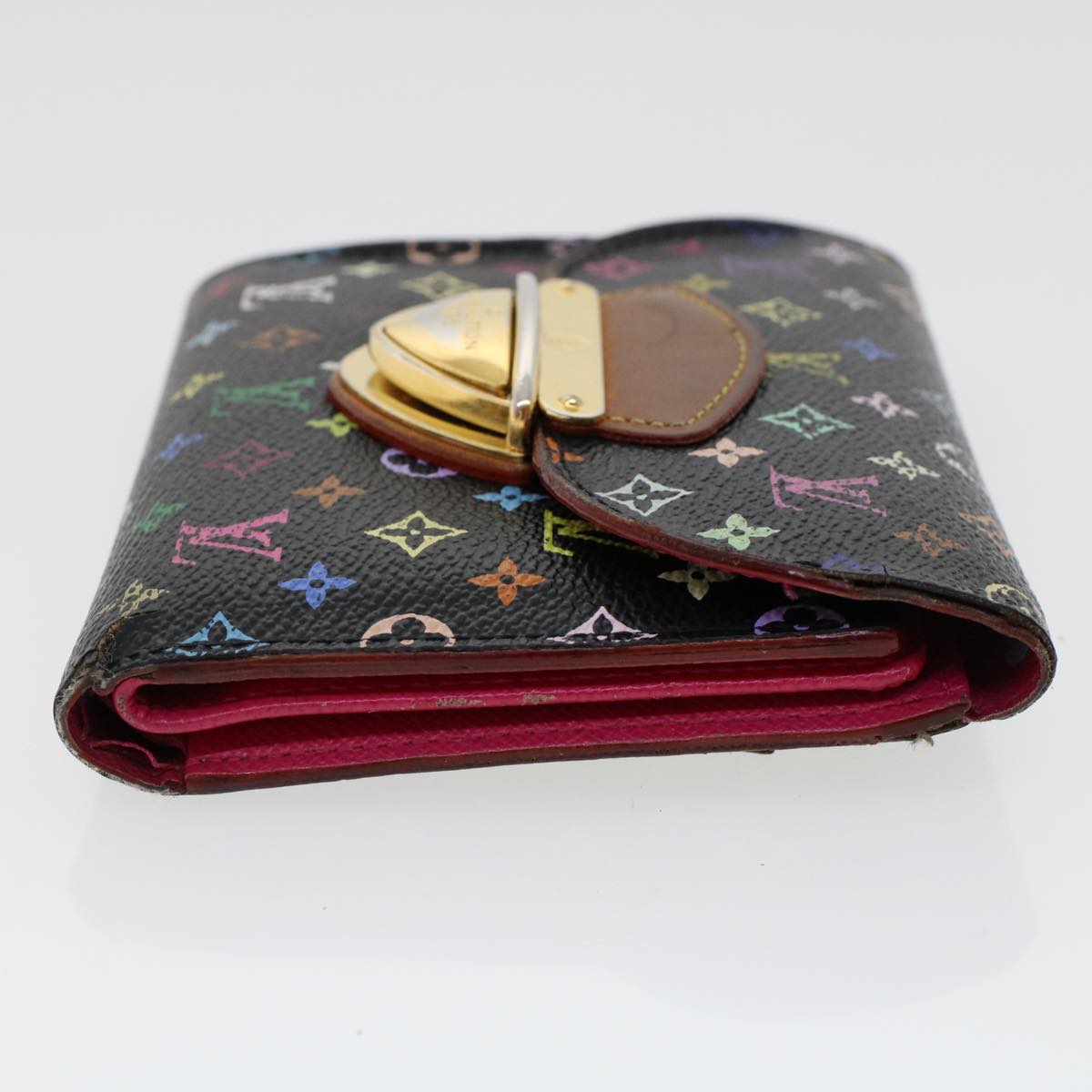 LOUIS VUITTON Multicolor Portefeuille Koala Wallet Black M58015 LV Auth 45017