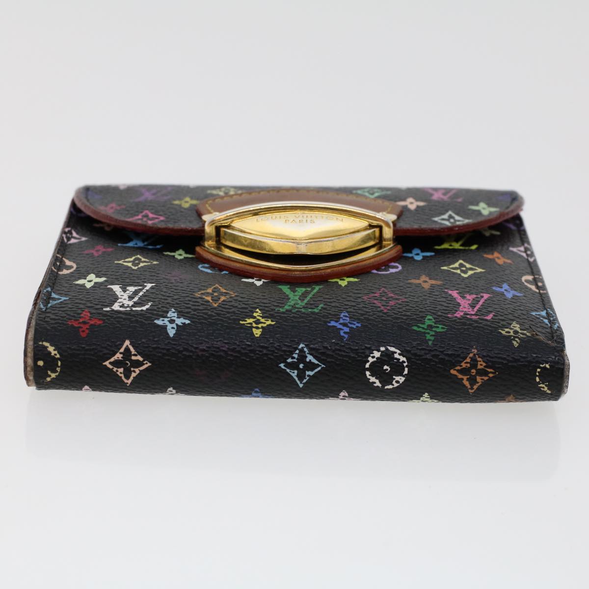 LOUIS VUITTON Multicolor Portefeuille Koala Wallet Black M58015 LV Auth 45017