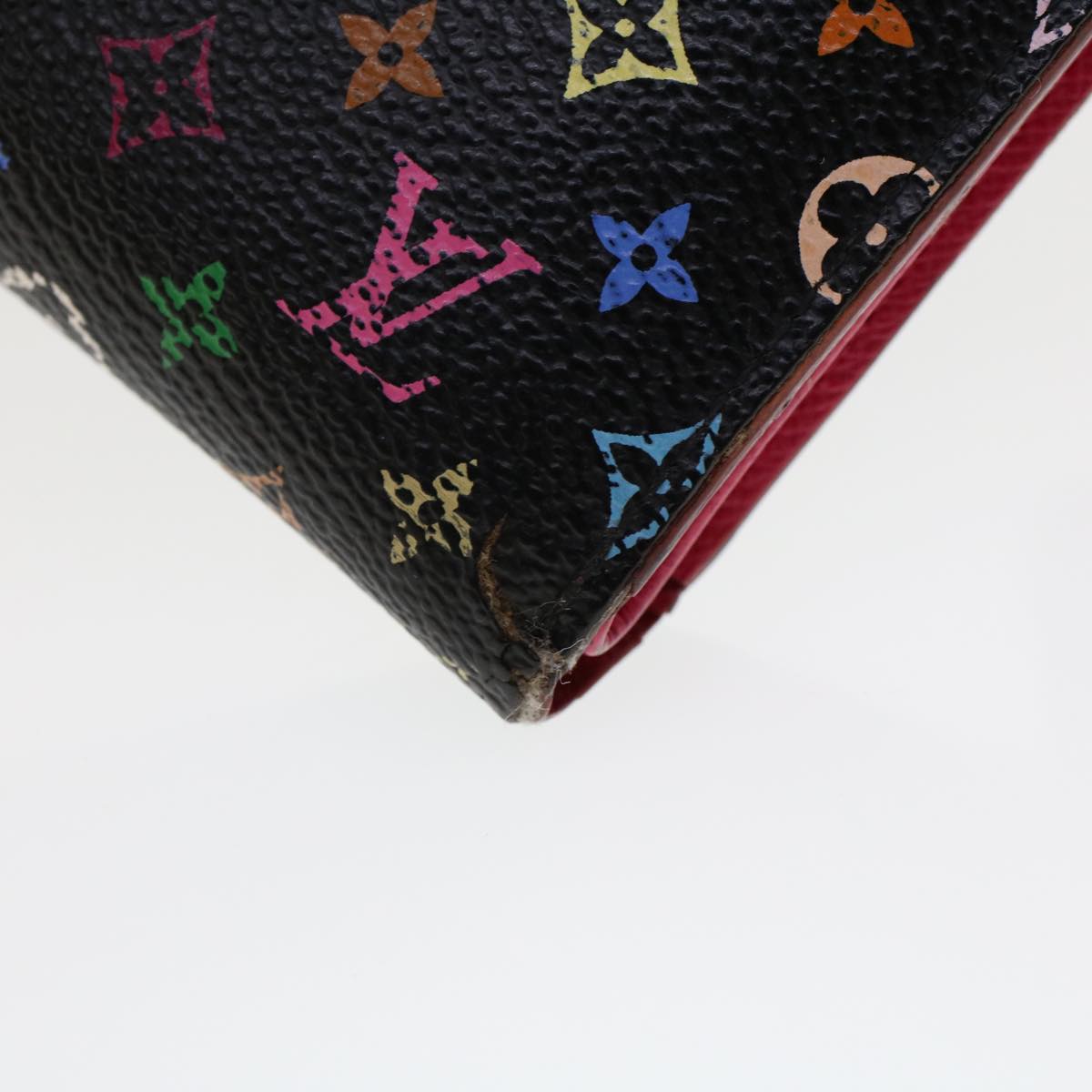 LOUIS VUITTON Multicolor Portefeuille Koala Wallet Black M58015 LV Auth 45017