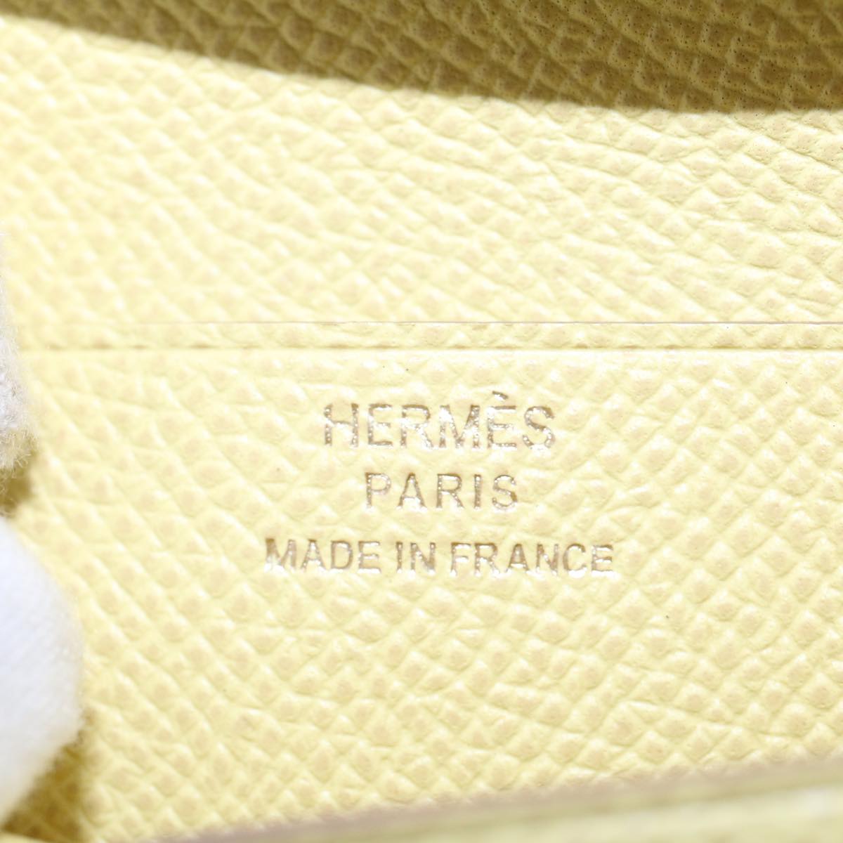 HERMES Bearn Compact Wallet Epsom Yellow Auth 45049A