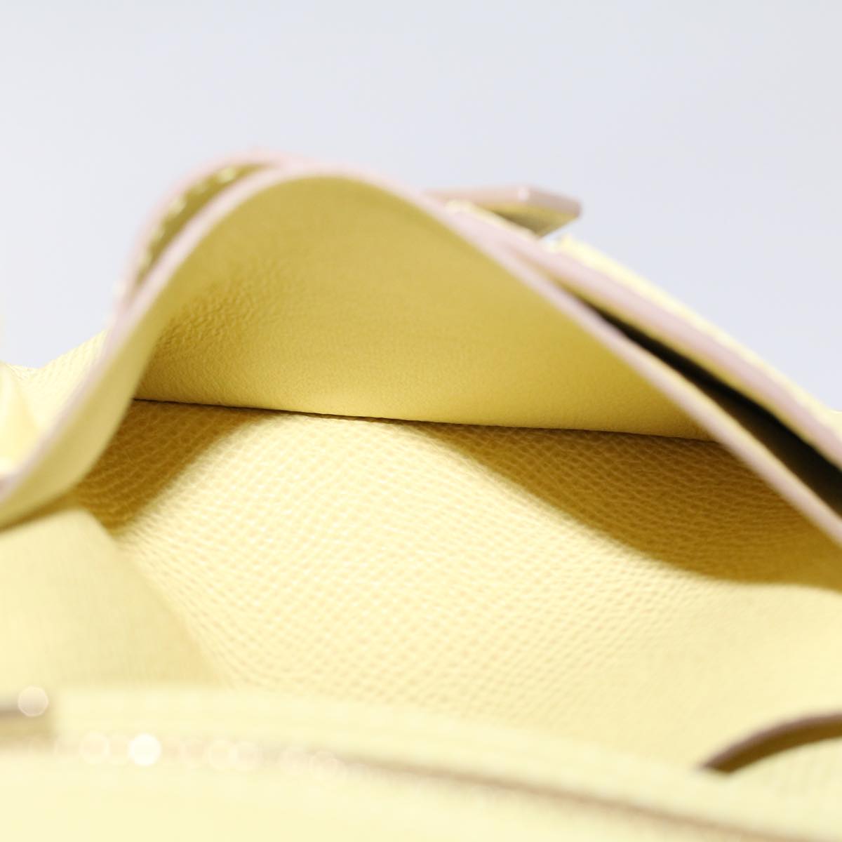 HERMES Bearn Compact Wallet Epsom Yellow Auth 45049SM