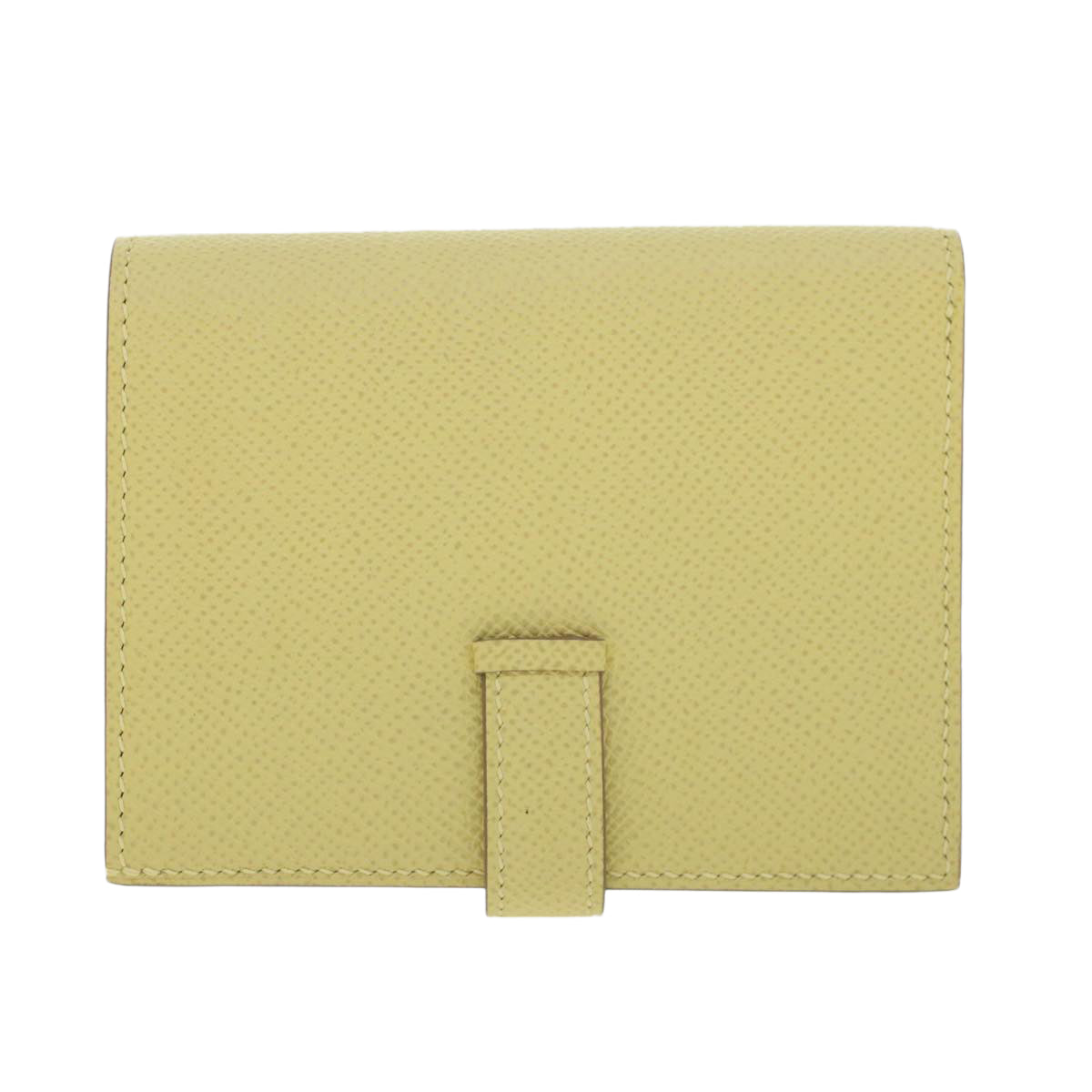 HERMES Bearn Compact Wallet Epsom Yellow Auth 45049A