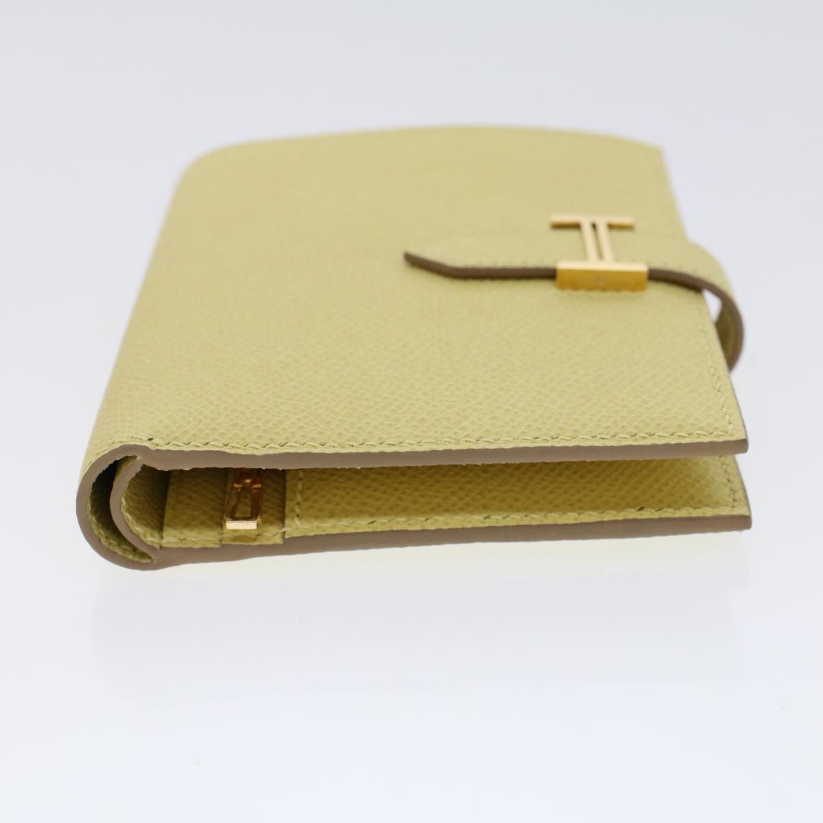 HERMES Bearn Compact Wallet Epsom Yellow Auth 45049A