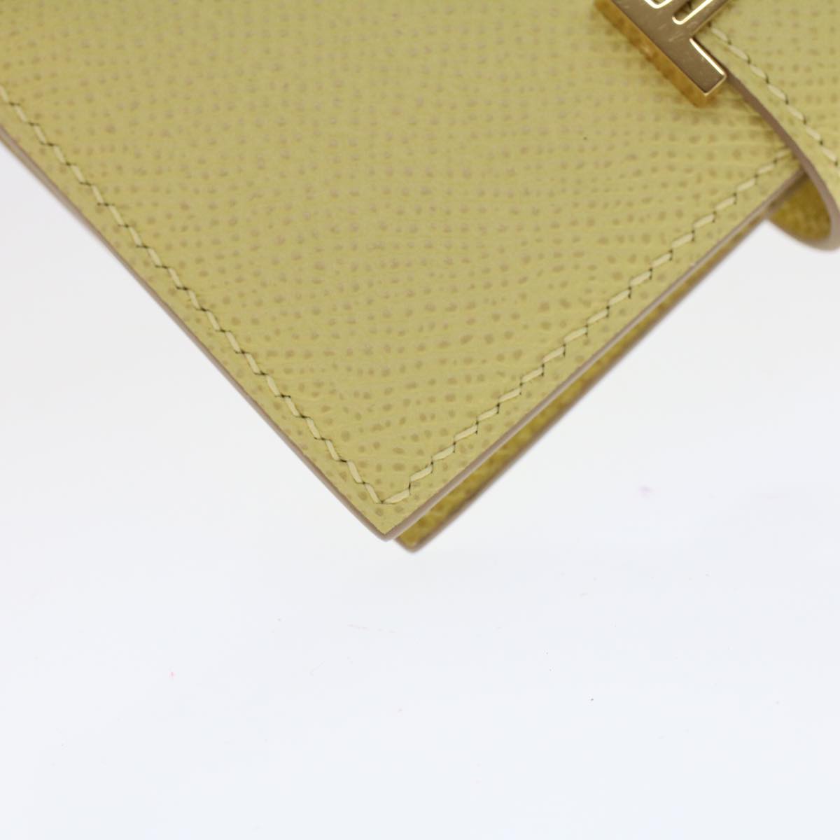 HERMES Bearn Compact Wallet Epsom Yellow Auth 45049A