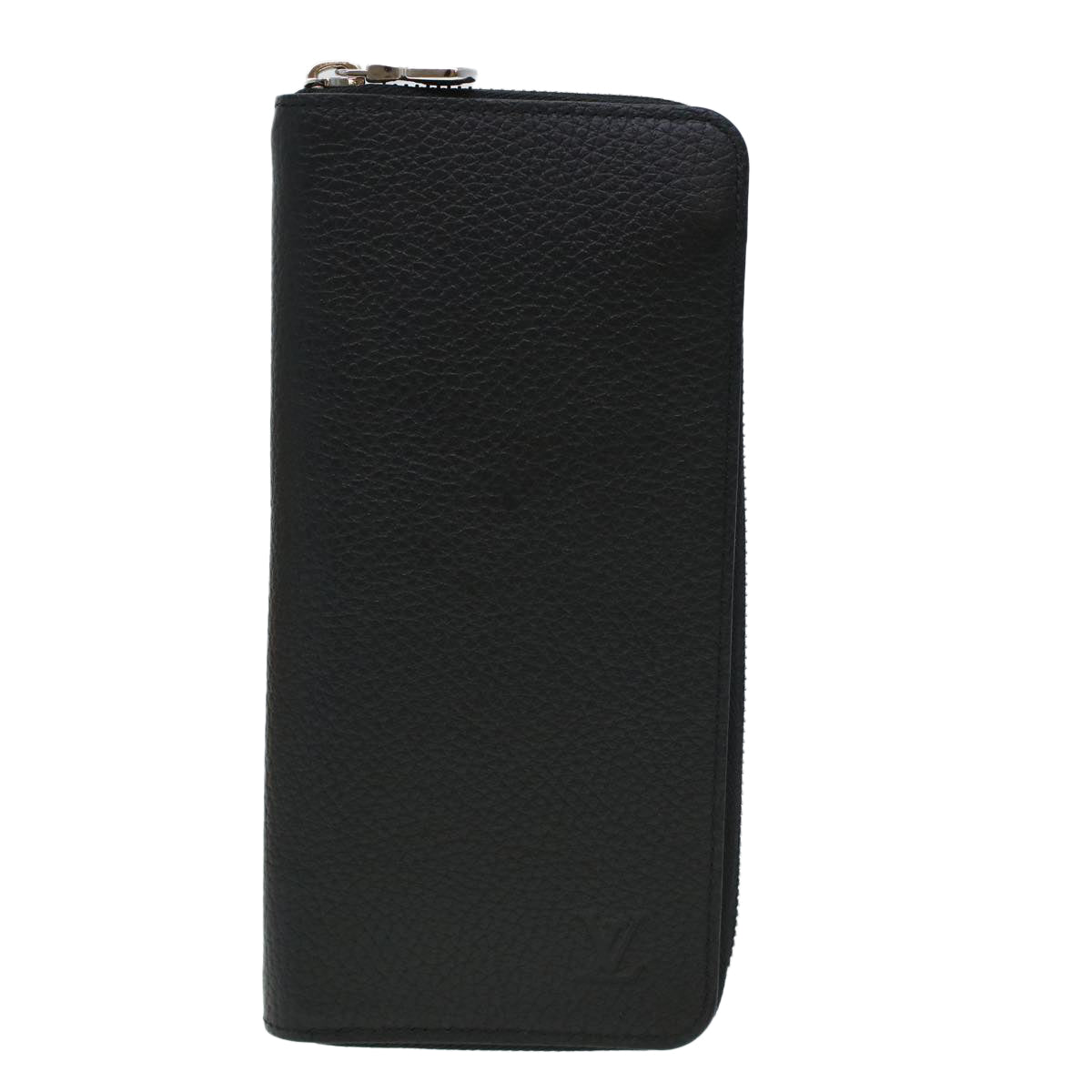 LOUIS VUITTON Zippy Wallet Vertical Taurillon Leather Black M58804 Auth 45066A