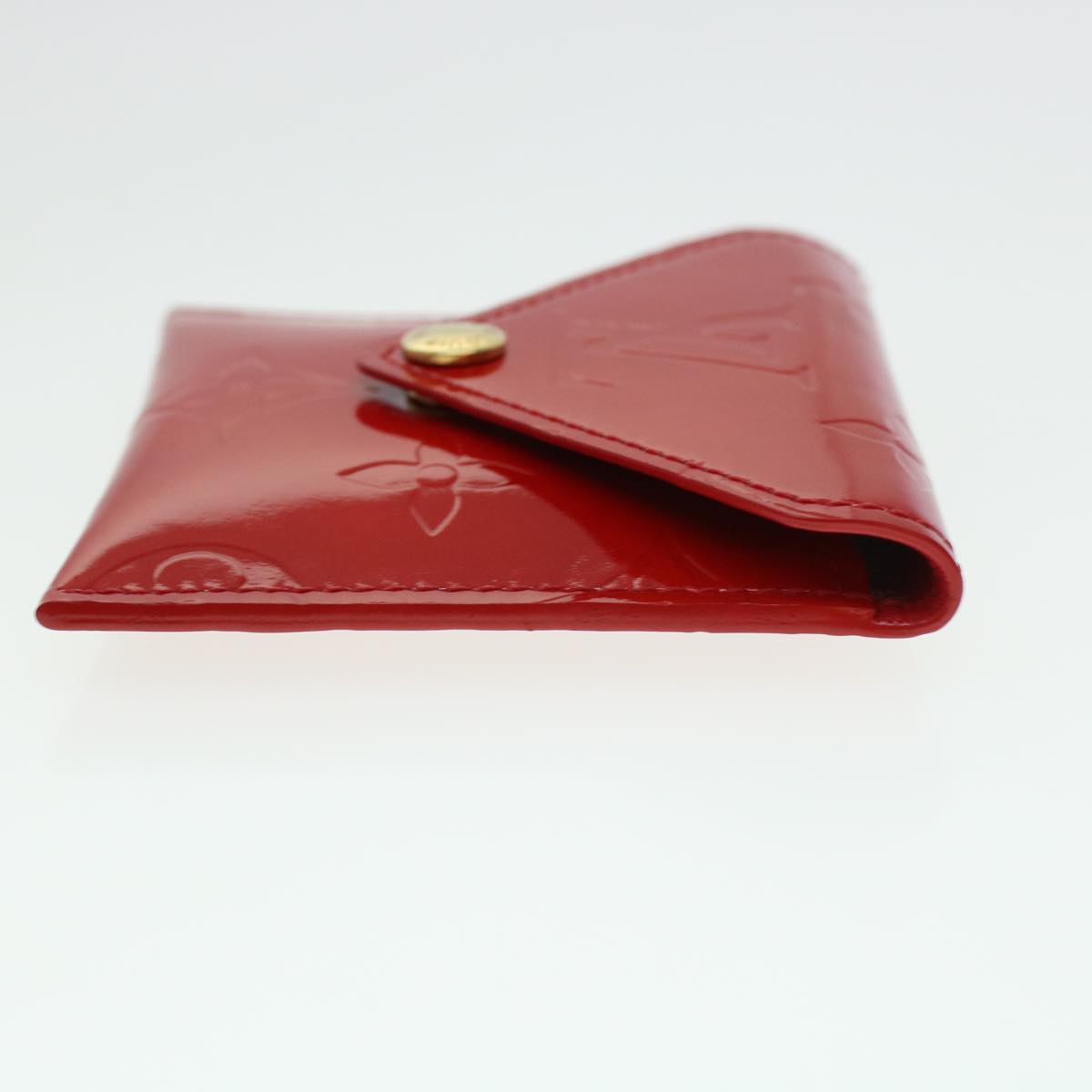 LOUIS VUITTON Vernis Korea Cube Coin Purse Rouge M04100 LV Auth 45274