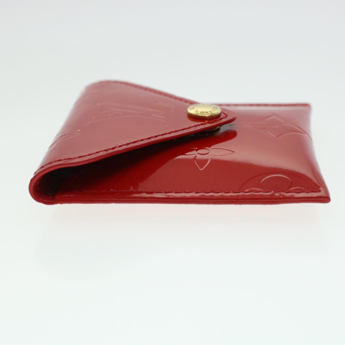 LOUIS VUITTON Vernis Korea Cube Coin Purse Rouge M04100 LV Auth 45274