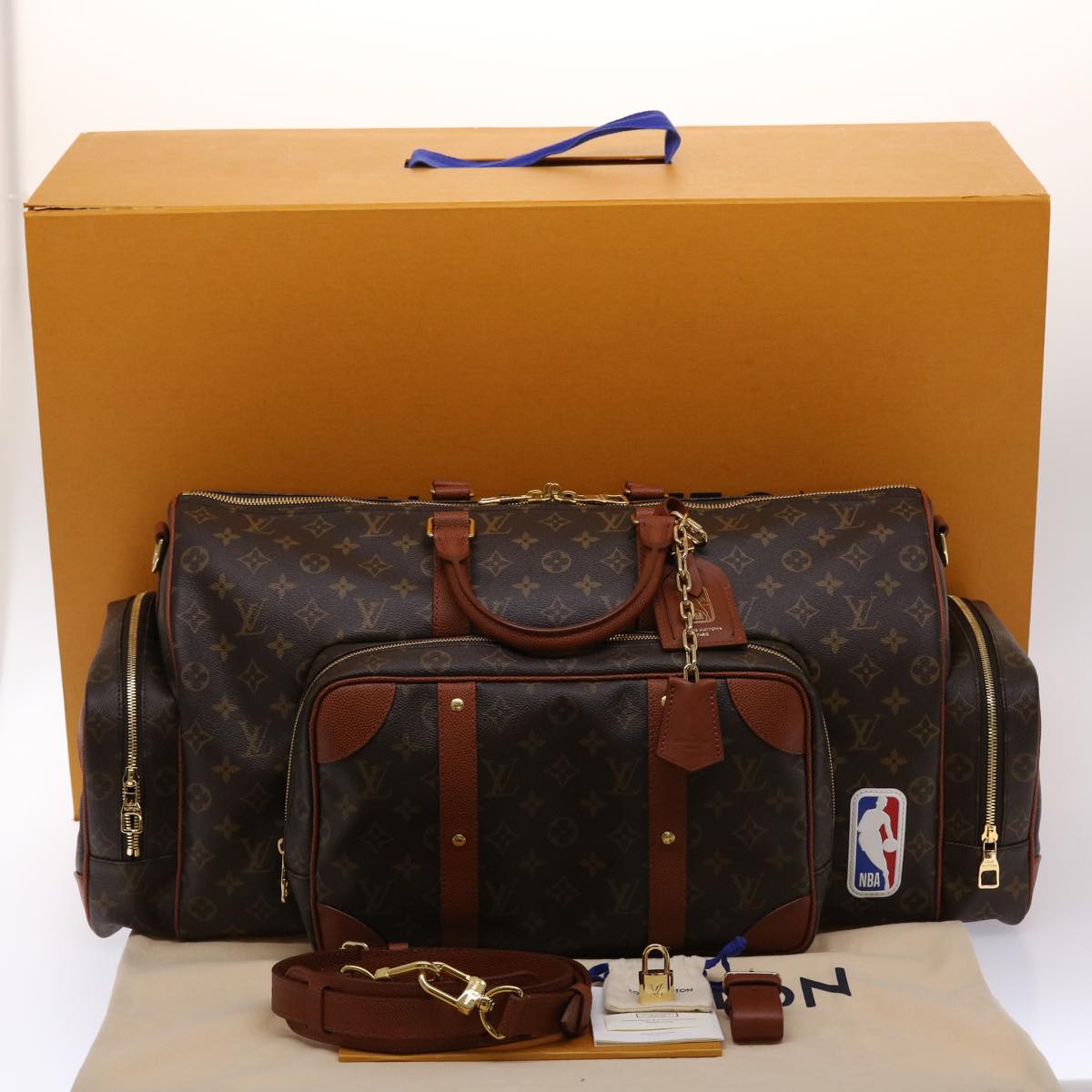 LOUIS VUITTON Monogram NBA Gym Bag Boston Bag 2way M45794 LV Auth 45425A