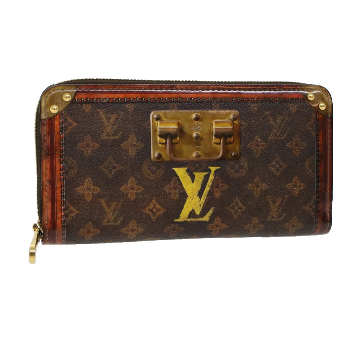 LOUIS VUITTON Monogram Trunk Time Zippy Wallet Long Wallet M52746 LV Auth 45443A