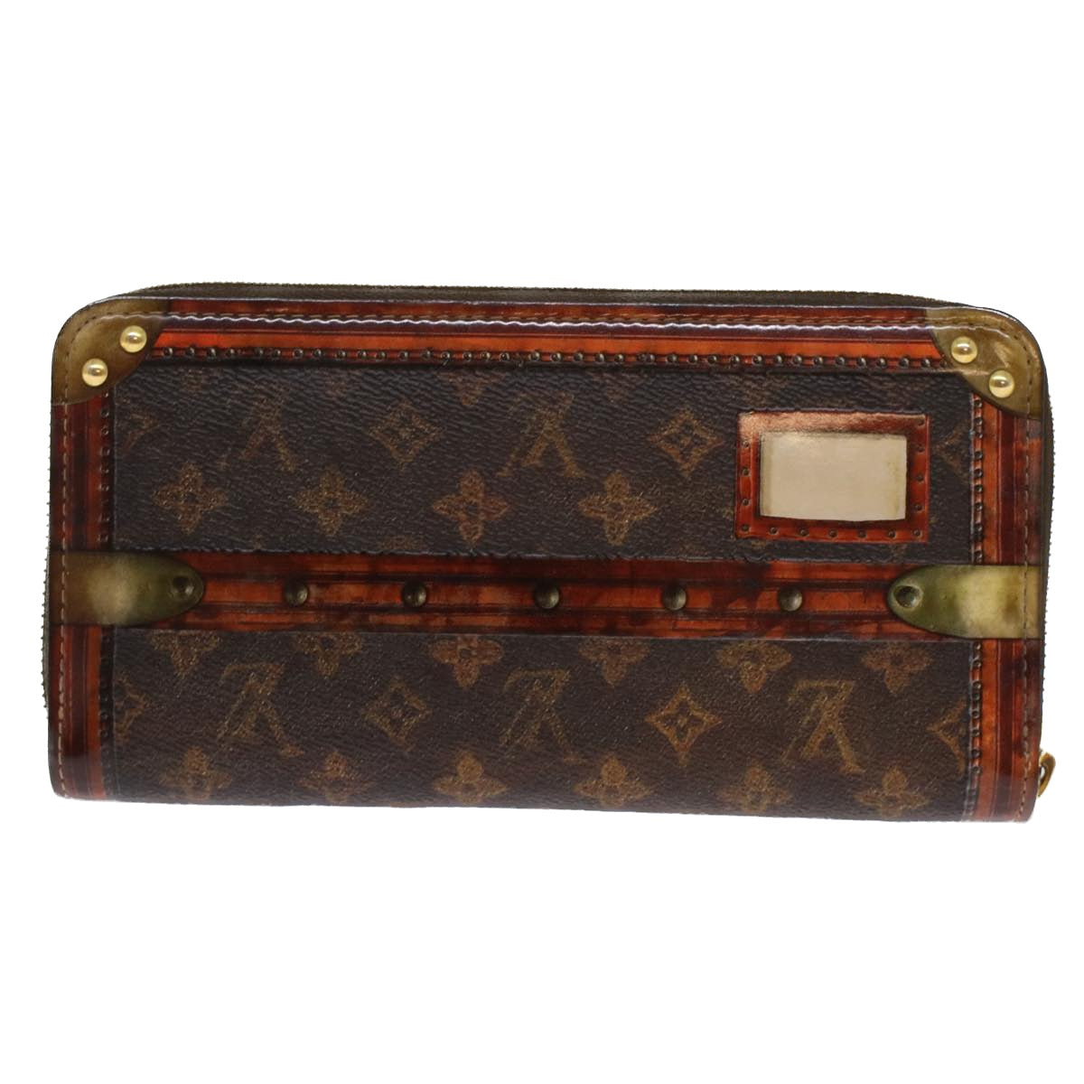 LOUIS VUITTON Monogram Trunk Time Zippy Wallet Long Wallet M52746 LV Auth 45443A