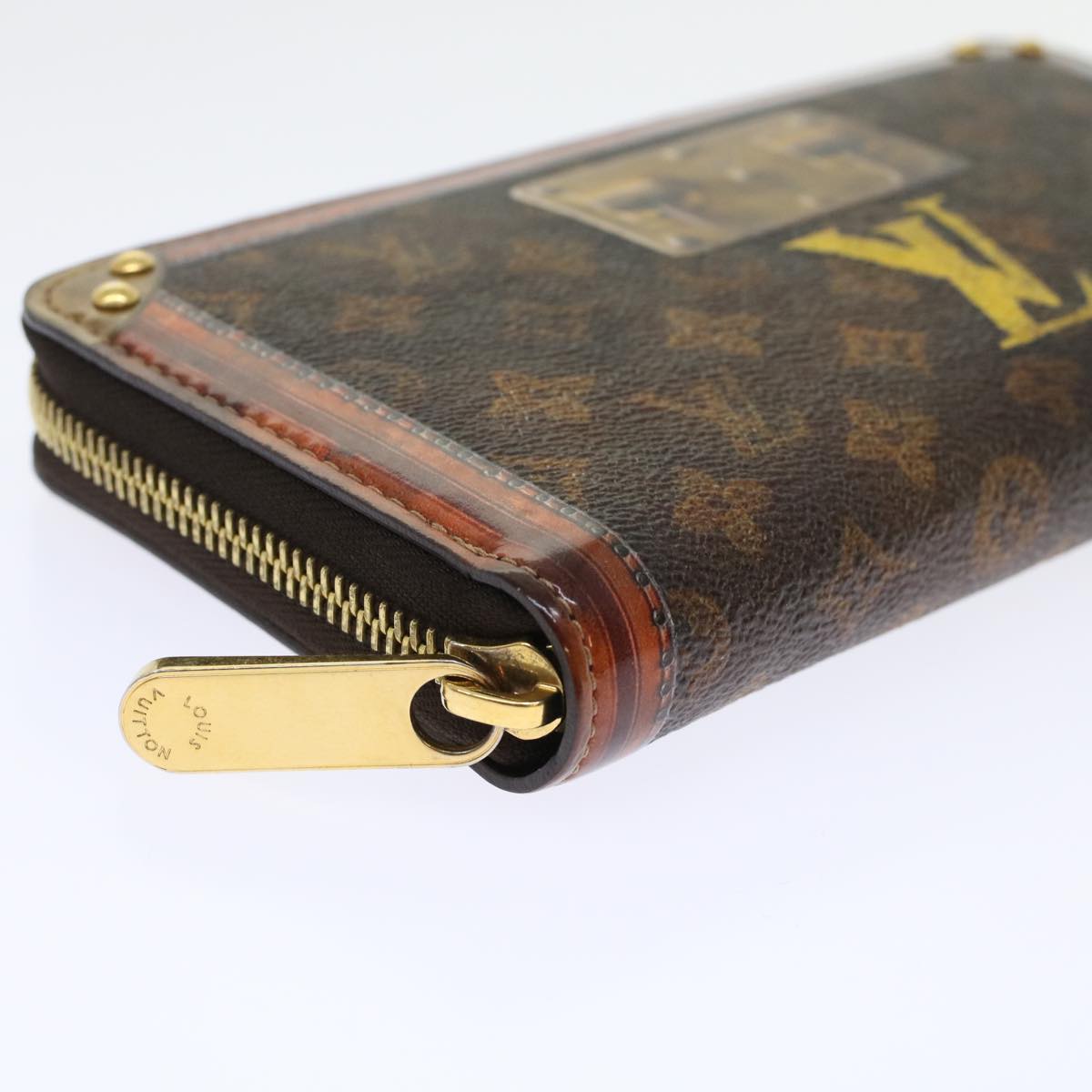 LOUIS VUITTON Monogram Trunk Time Zippy Wallet Long Wallet M52746 LV Auth 45443A