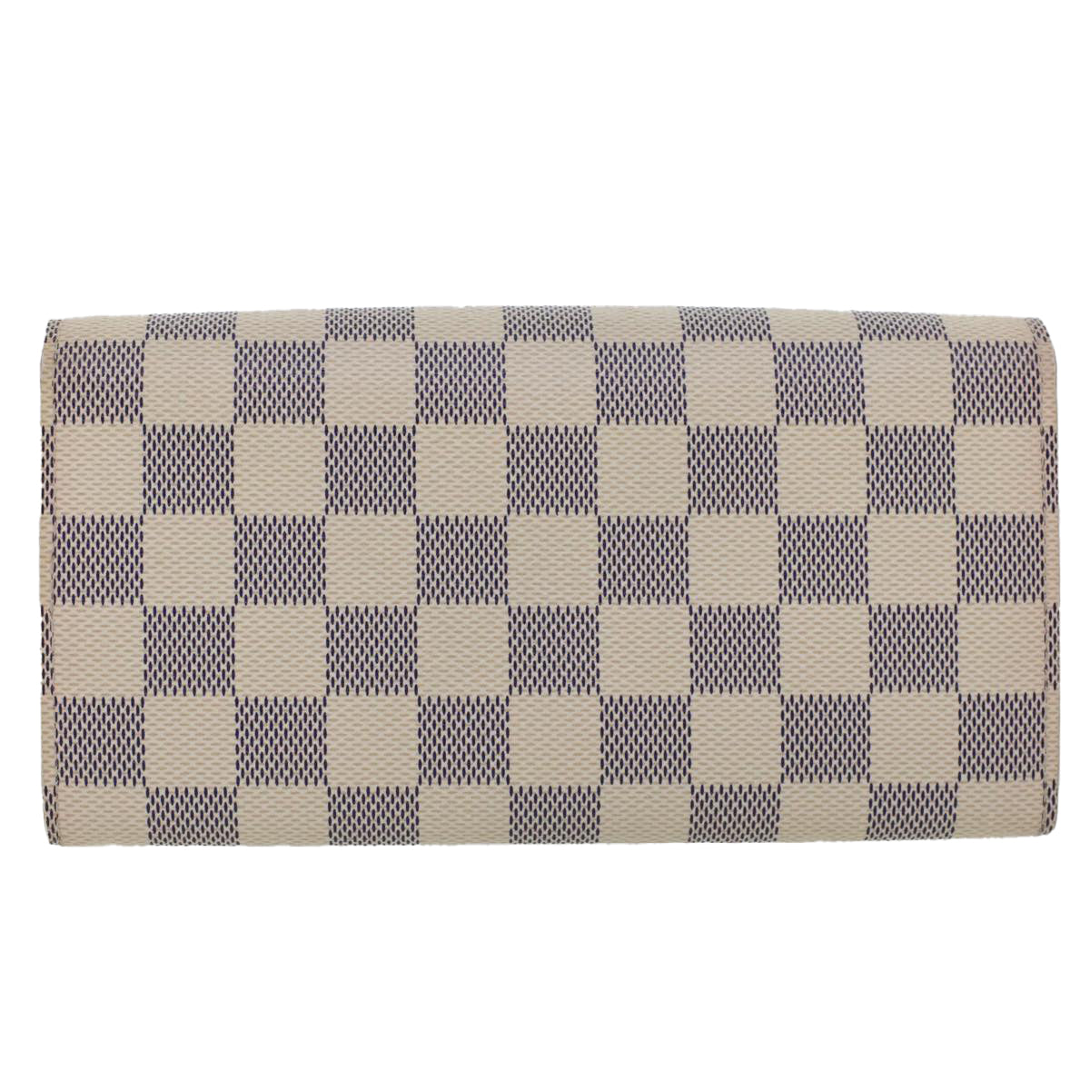 LOUIS VUITTON Damier Azur Portefeuille Sarah Long Wallet N63208 LV Auth 45629