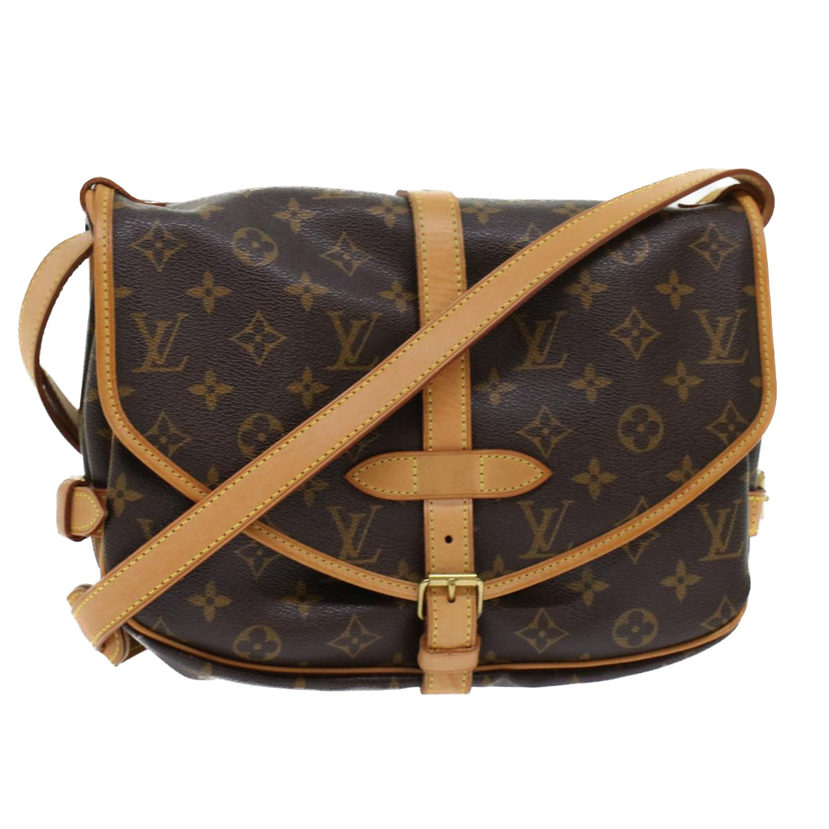 LOUIS VUITTON Monogram Saumur 30 Shoulder Bag M42256 LV Auth 45666AV
