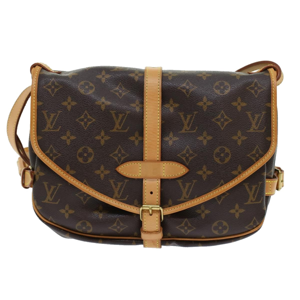 LOUIS VUITTON Monogram Saumur 30 Shoulder Bag M42256 LV Auth 45666AV