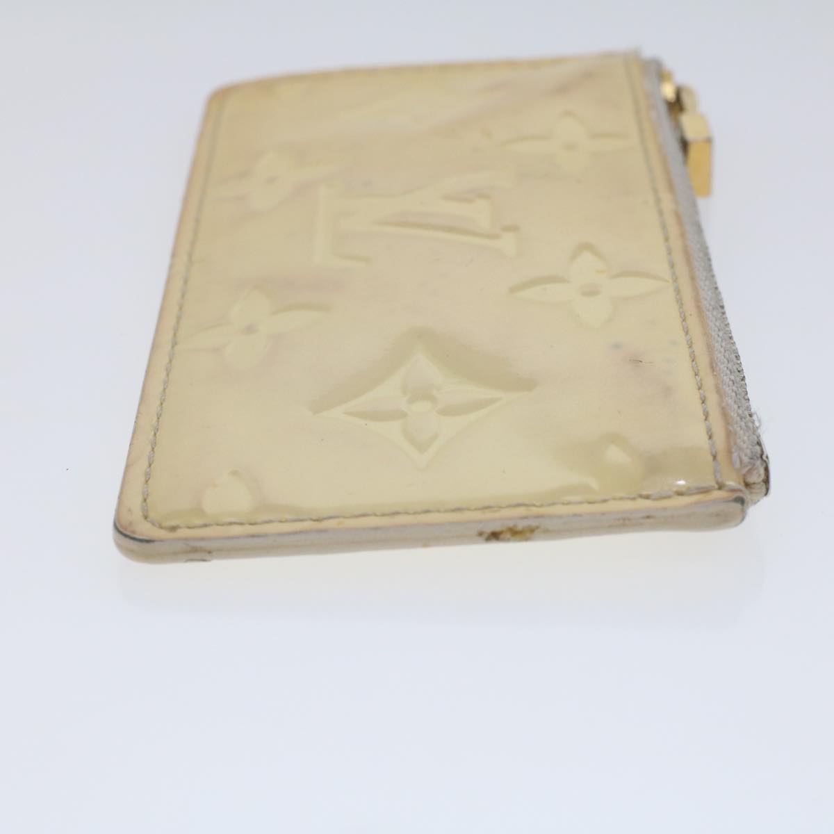 LOUIS VUITTON Monogram Vernis Pochette Cles Coin Purse Pearl M91348 Auth 45743