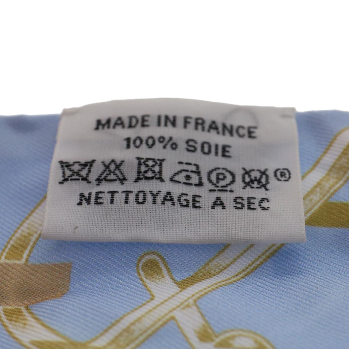 HERMES Handle Scarf Silk Blue Auth 46190