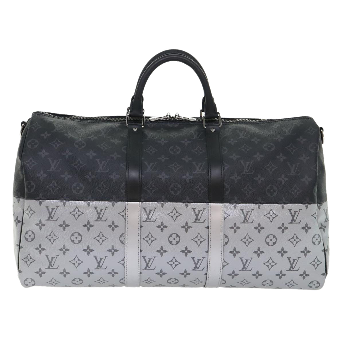 LOUIS VUITTON Eclipse Split Keepall Bandouliere 50 Boston Bag M43817 Auth 46325A