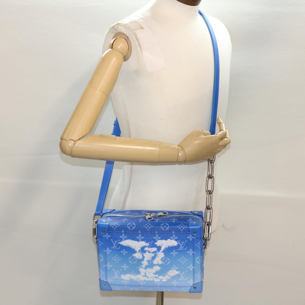 LOUIS VUITTON Monogram Clouds Soft Trunk Shoulder Bag Blue M45430 LV Auth 46350S
