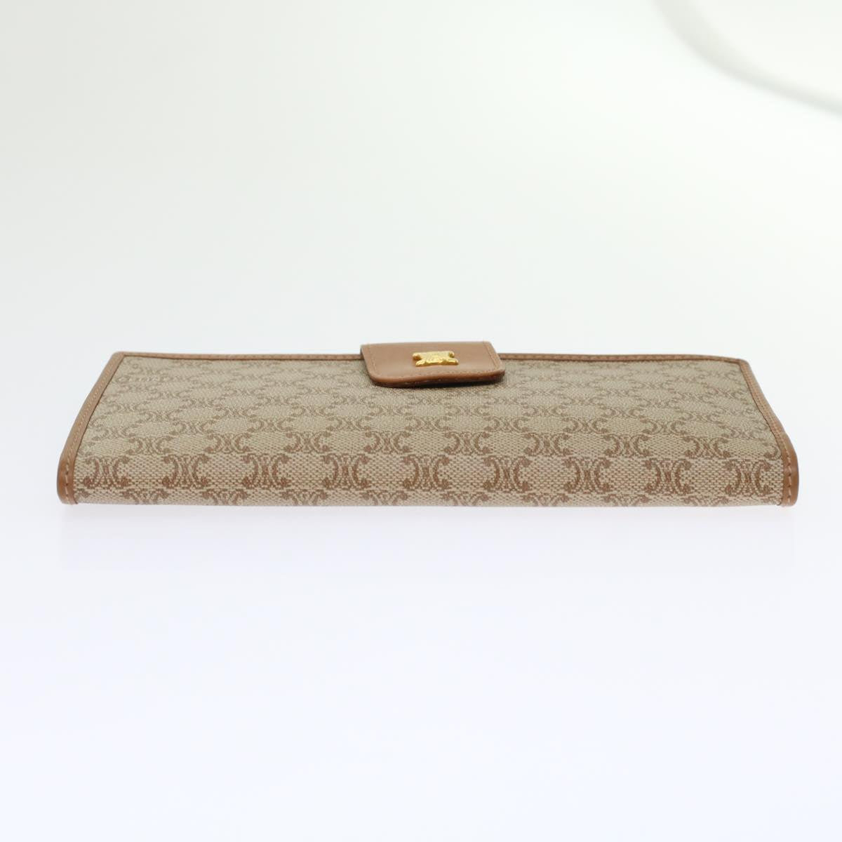 CELINE Macadam Canvas Long Wallet Beige Auth 46361