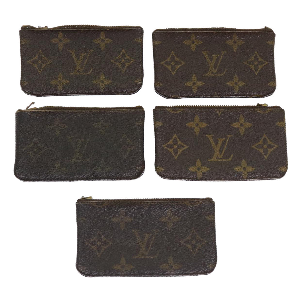 LOUIS VUITTON Monogram Coin Purse 5Set LV Auth 46391