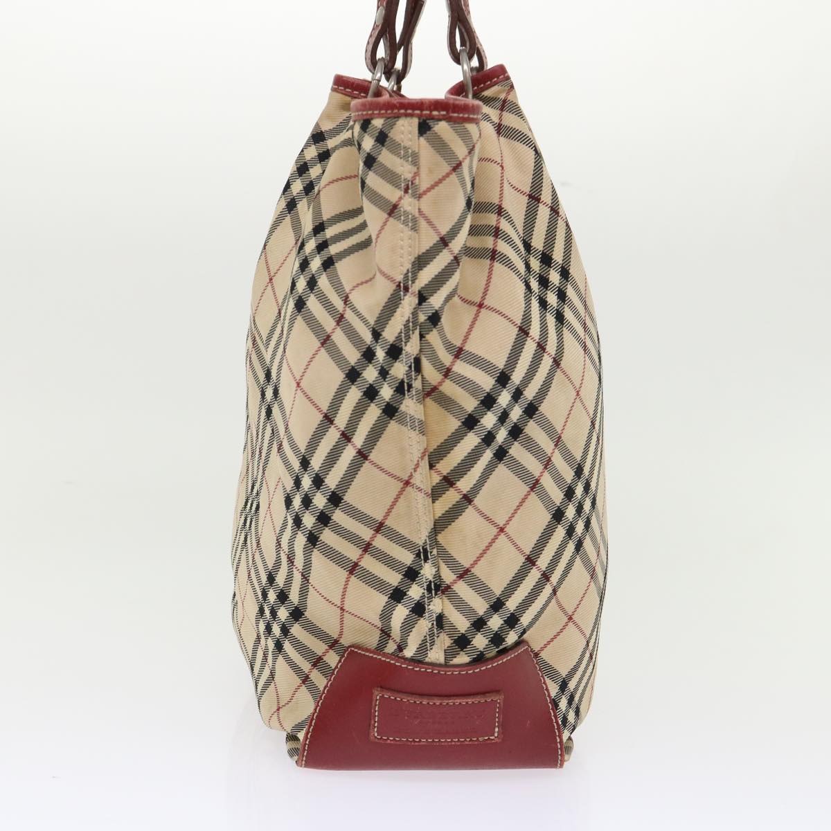 BURBERRY Nova Check Tote Bag Nylon Beige Auth 46688