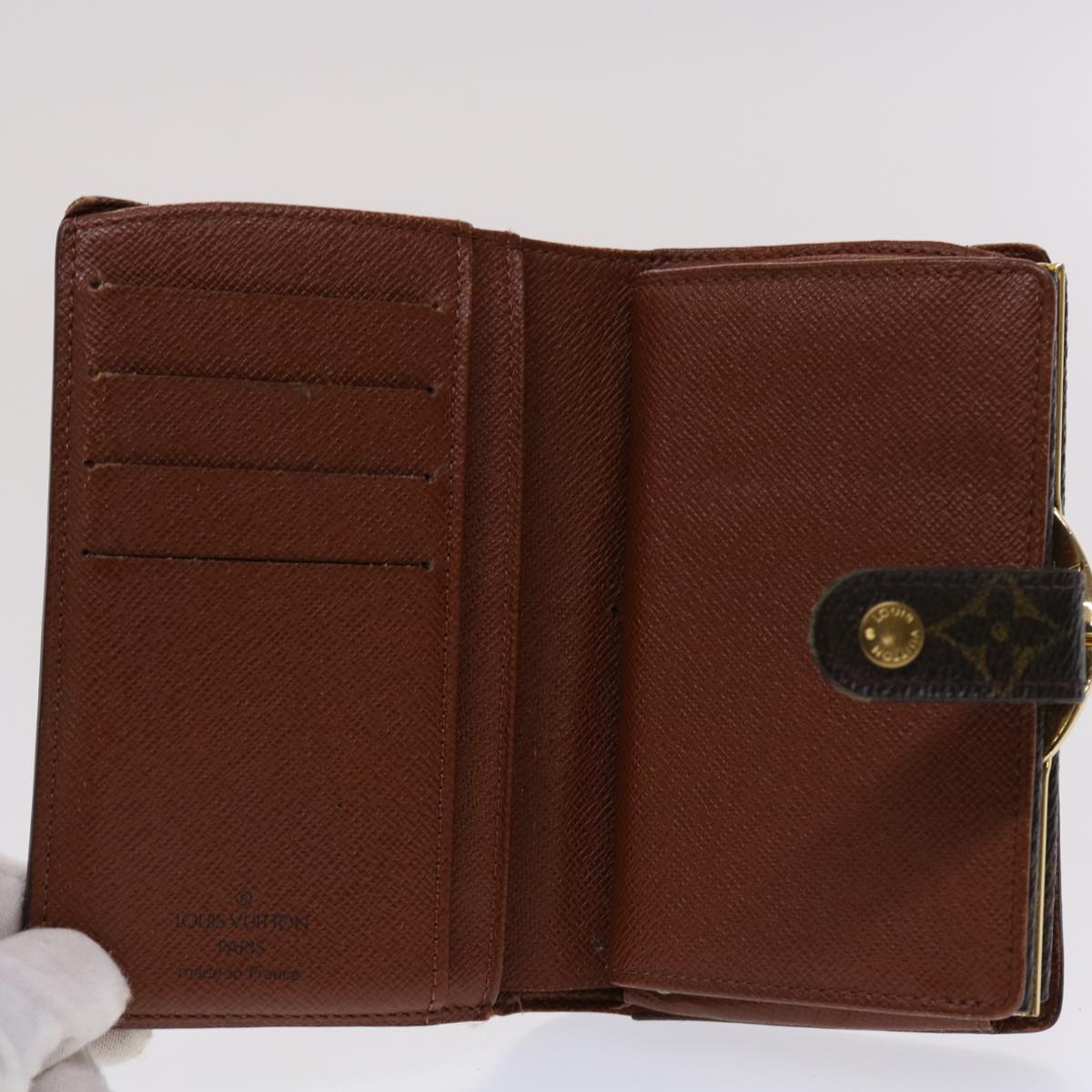 LOUIS VUITTON Monogram Porte Monnaie Billets Viennois Wallet M61663 Auth 46801