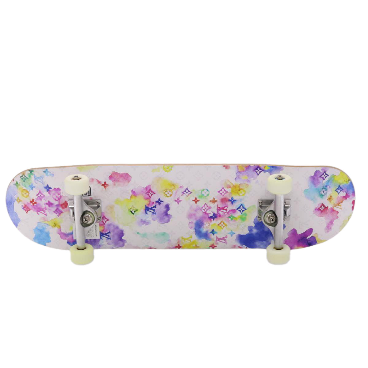 LOUIS VUITTON Monogram Water Color Skateboard Wood 22SS White GI0622 Auth 46805SM