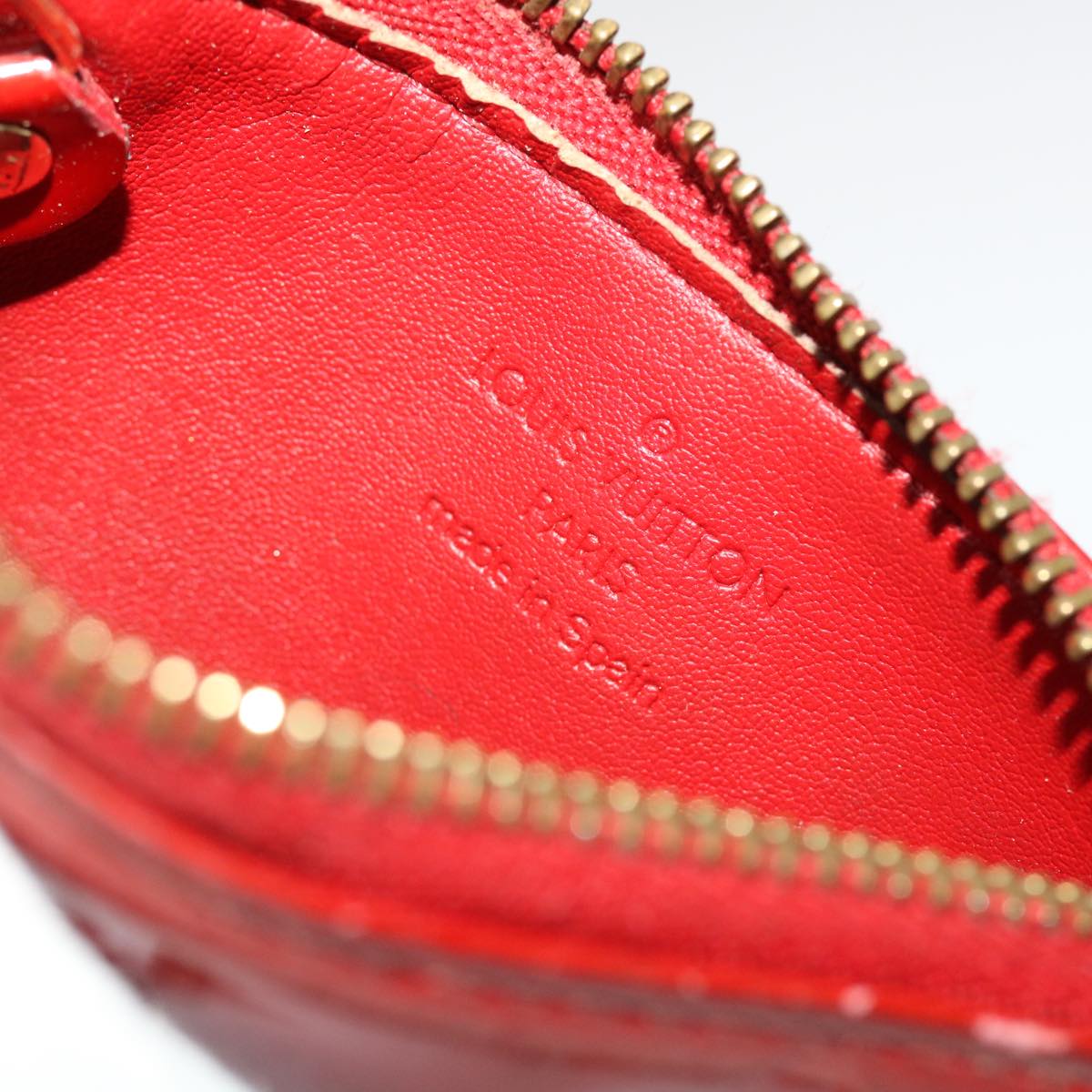 LOUIS VUITTON Monogram Vernis Pochette Cles Coin Purse Red M9144F LV Auth 46872