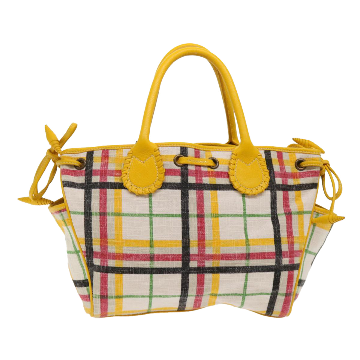 BURBERRY Nova Check Tote Bag Canvas Beige Auth 46962