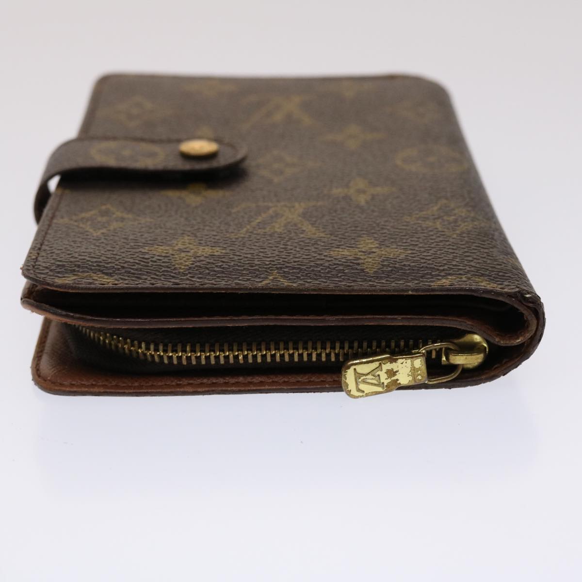 LOUIS VUITTON Monogram Porte Papier Zip Wallet M61207 LV Auth 47124