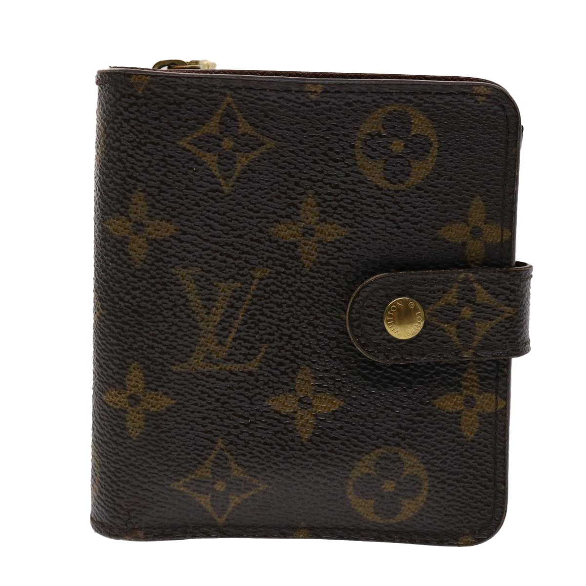 LOUIS VUITTON Monogram Compact Zip Wallet M61667 LV Auth 47161