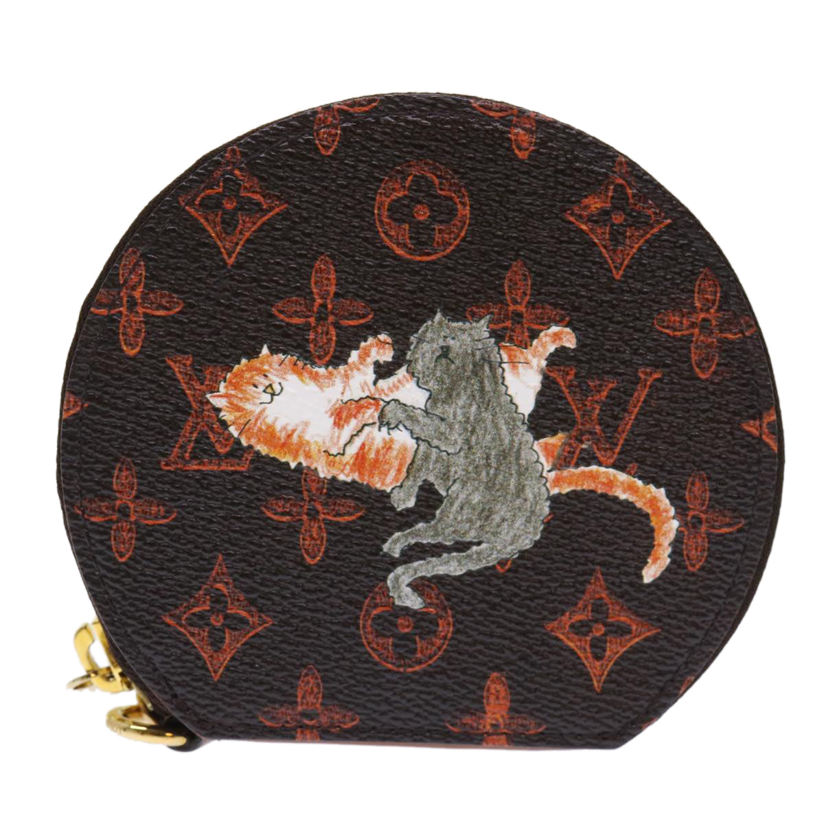 LOUIS VUITTON Catgram Chain Micro Powat Chapeau Coin Purse M63886 LV Auth 47211SM