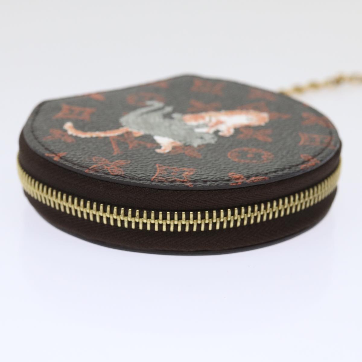 LOUIS VUITTON Catgram Chain Micro Powat Chapeau Coin Purse M63886 LV Auth 47211SM