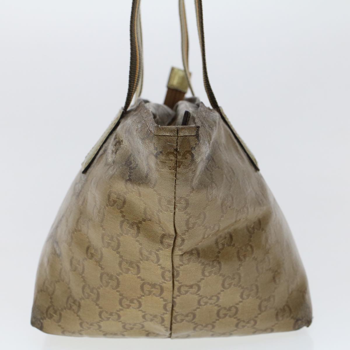 GUCCI GG Canvas Shoulder Bag Beige 131228 Auth 47214